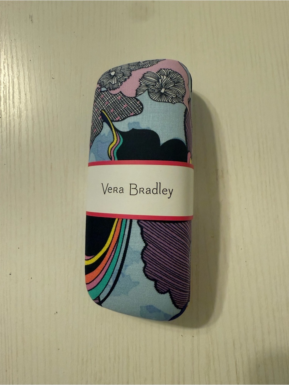 Vera Bradley Pink, Blue & Multicolor Floral Hard Shell Glasses Case in Butterfly